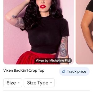 Vixen by Micheline Pitt Black Crop Top